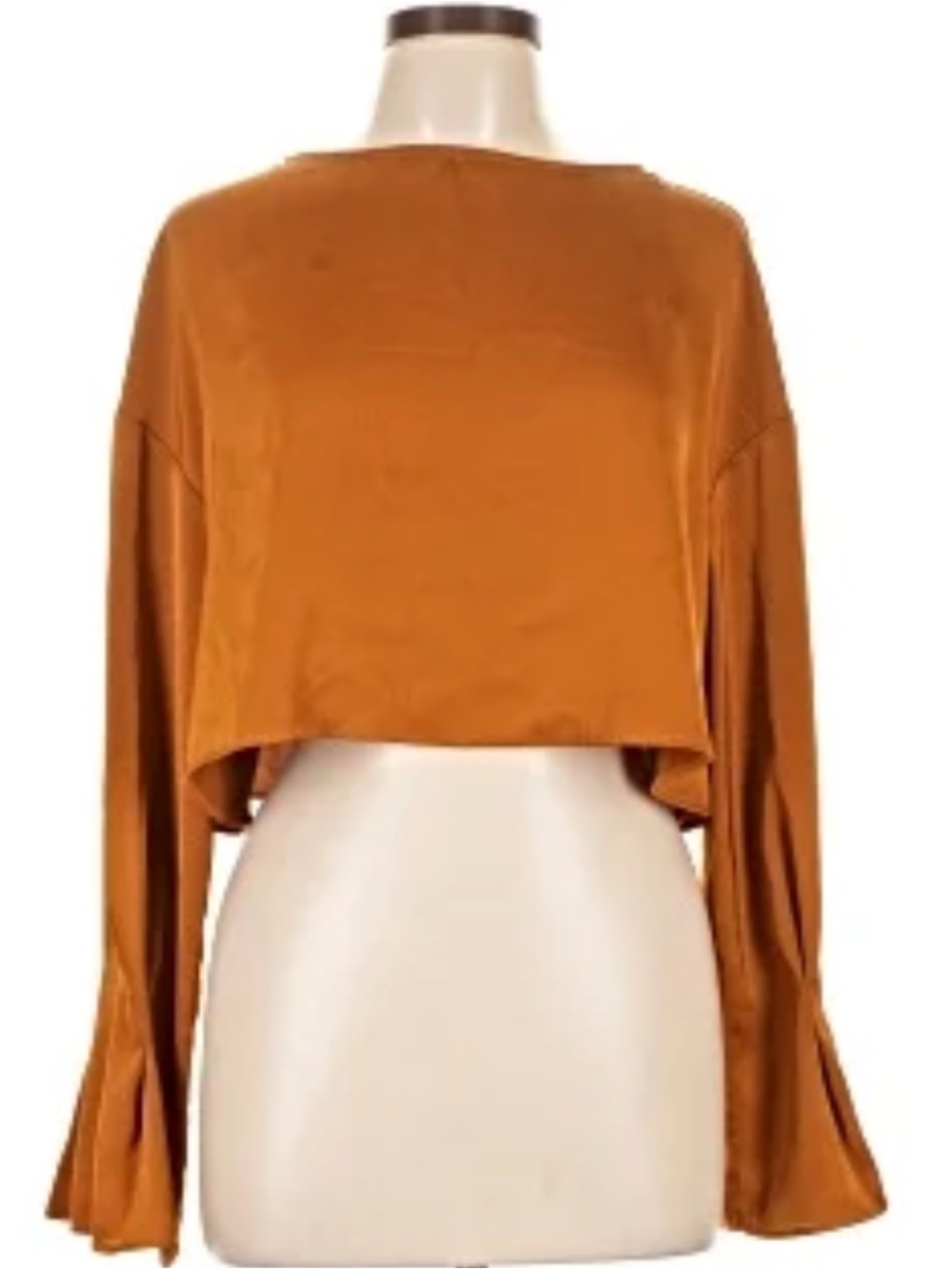NAP Satin-Look Blouse in Mustard - Picture 3 of 16